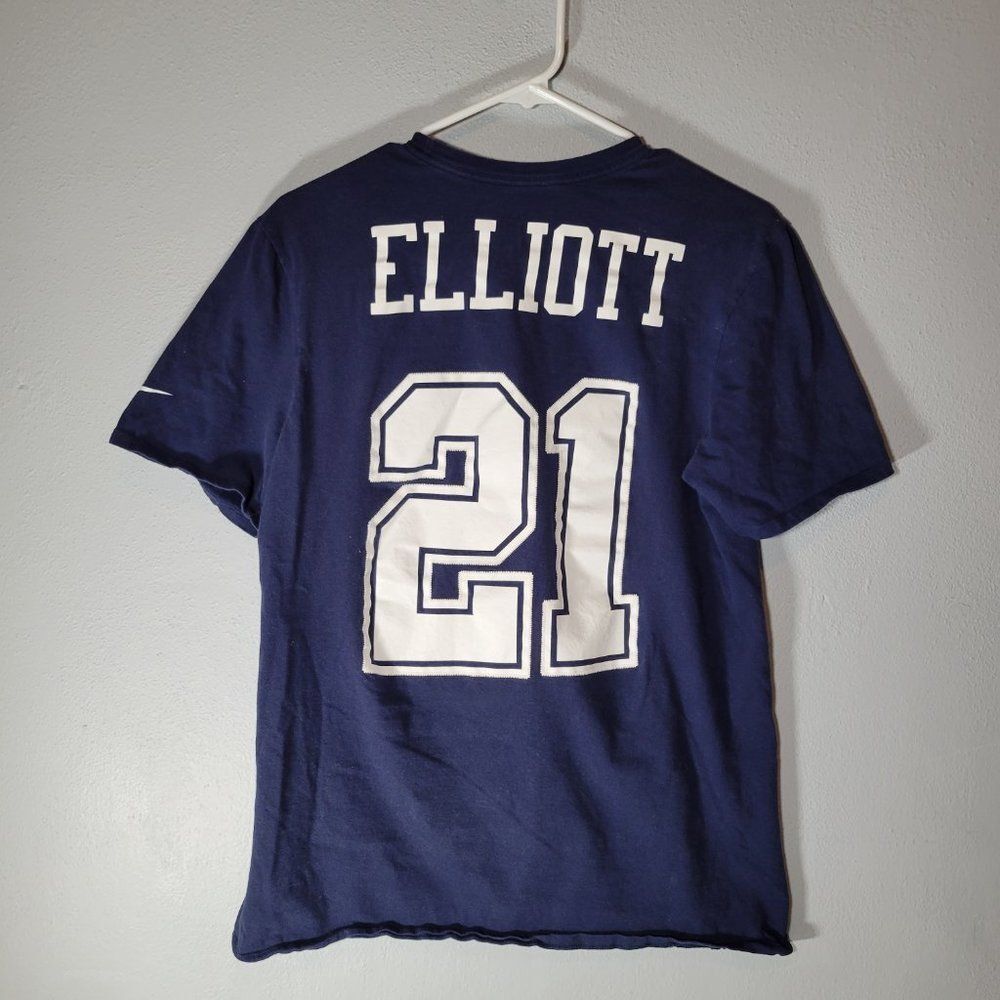 Nike Dallas Cowboys Ezekiel Elliot T Shirt  Size Medium #21  Blue Short Sleeve